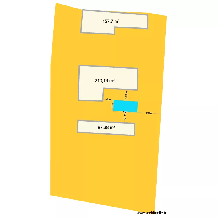 CORBEIL. Plan de 3  et 455 m²