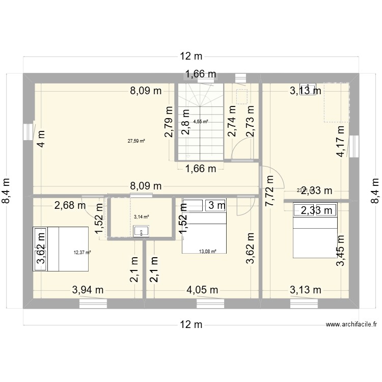 JN RDC&. Plan de 10 pièces et 169 m2