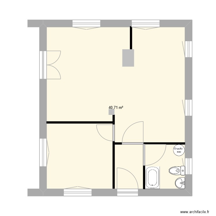 1 niveau saint jean. Plan de 1 pièce et 41 m2