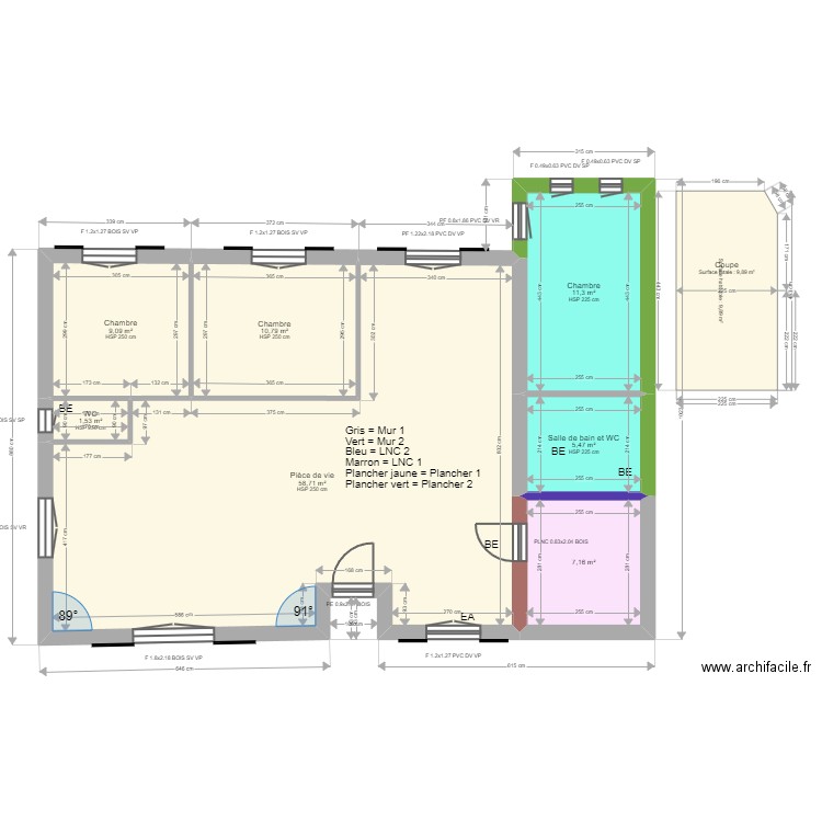 ML24001779. Plan de 7 pièces et 104 m2