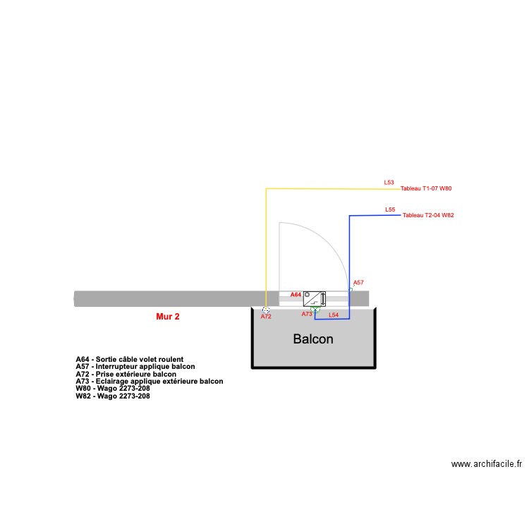 Appt Fred - Plan 8 - Electricité balcon - 2023-12-17-18h57. Plan de 0 pièce et 0 m2