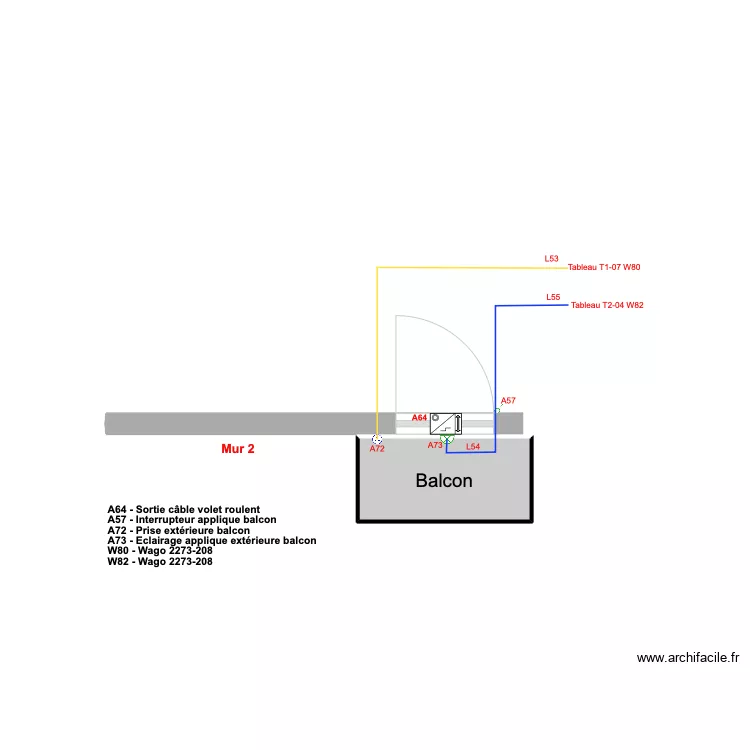 Appt Fred - Plan 8 - Electricité balcon - 2023-12-17-18h57. Plan de Appt Fred - Plan 8 - Electricité balcon - 2023-12-17-18h57. Plan de