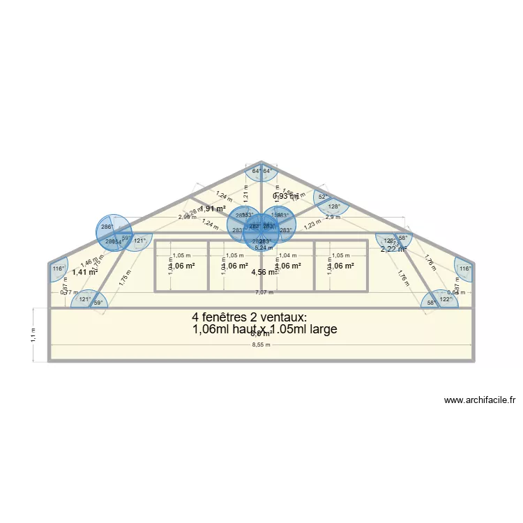 bureau mezzanine fen&ecirc;tres 2. Plan de 