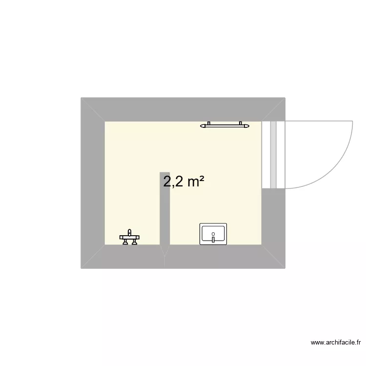 SALLE DE BAIN ESSAOUIRA. Plan de 1  et 2 m²