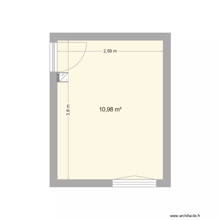 chambre st etienne. Plan de 1  et 11 m²
