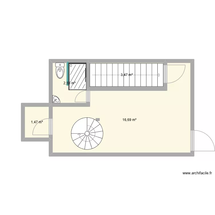 plan surface SDB vide. Plan de plan surface SDB vide. Plan de