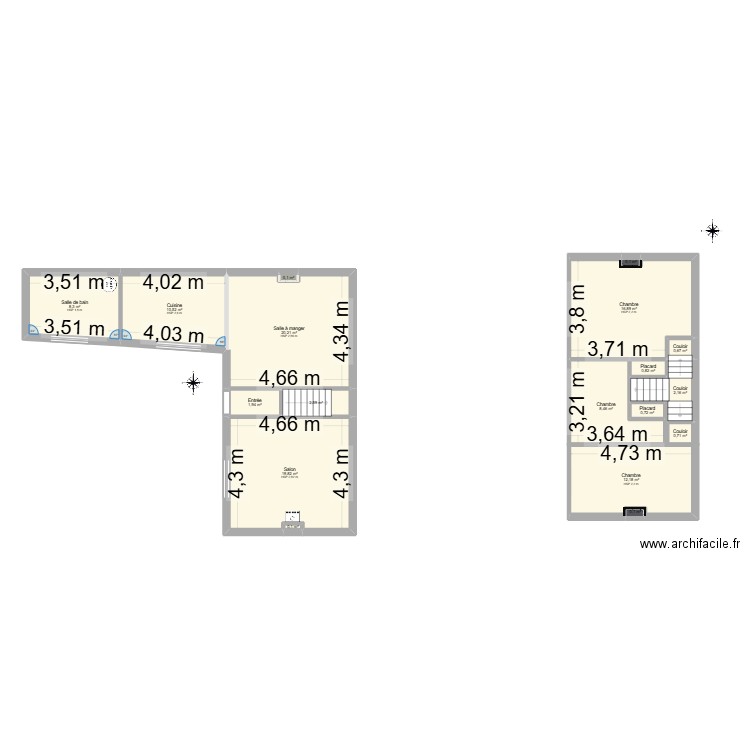 DELIESSCHE. Plan de 18 pièces et 106 m2