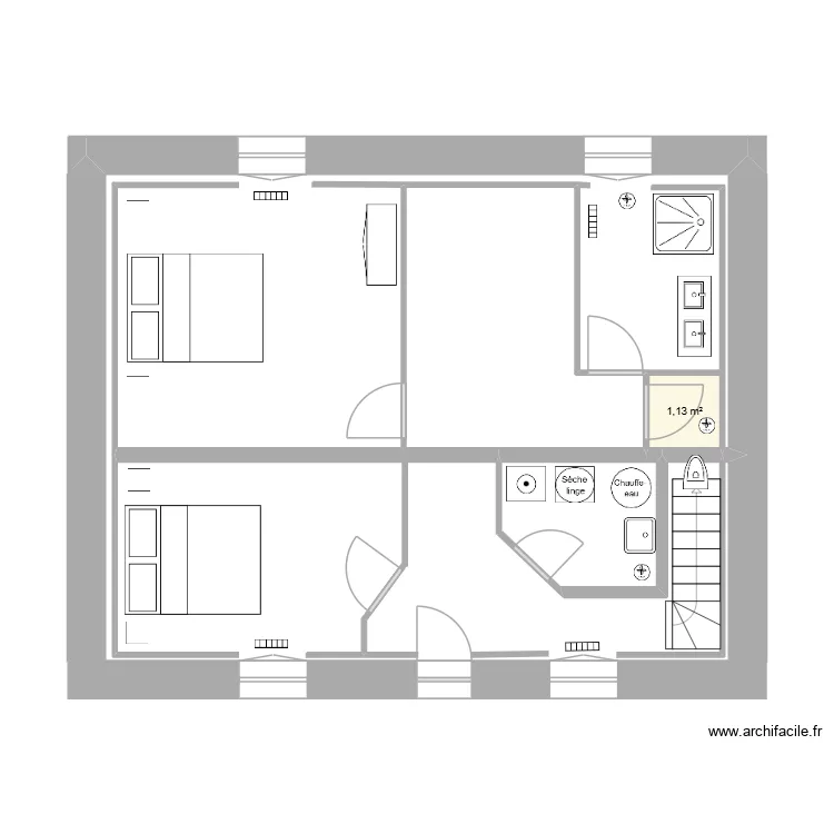 Maison Pleudihen Rez-de-chauss&eacute;e -original JYC. Plan de 1  et 1 m²