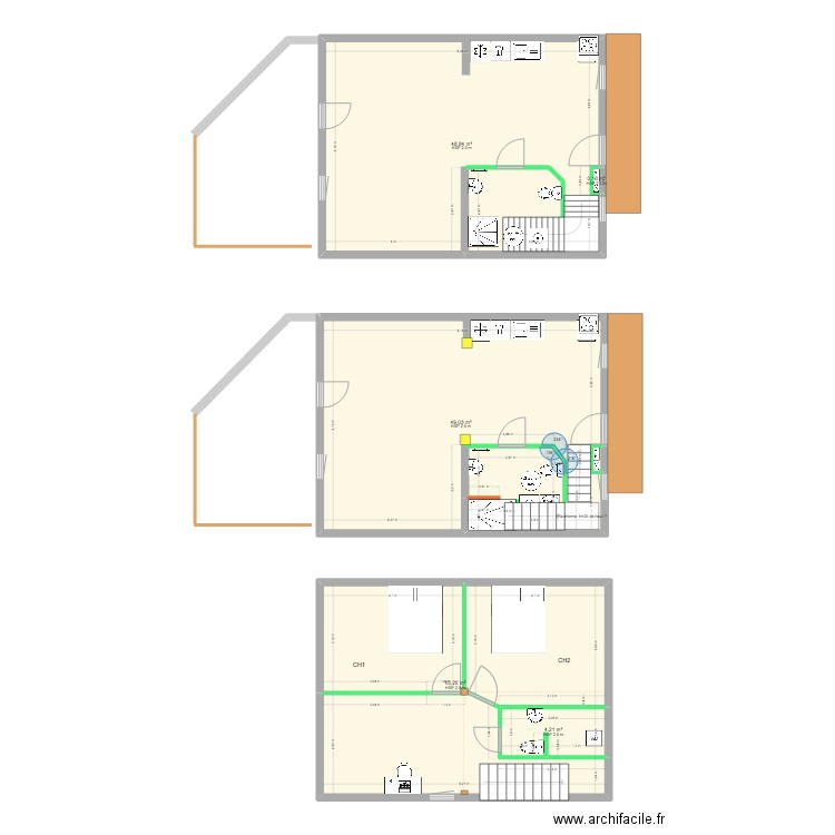 maison Georgette. Plan de 6 pièces et 148 m2