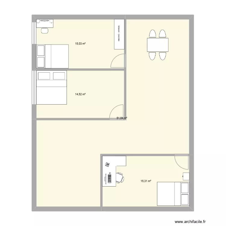 home 1. Plan de 4  et 97 m²