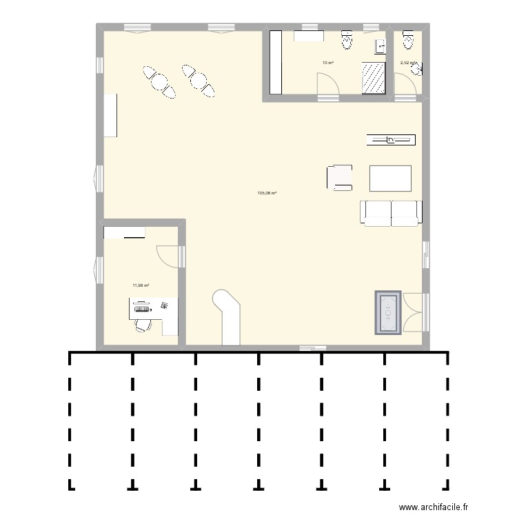 projet station 2. Plan de 4 pièces et 130 m2