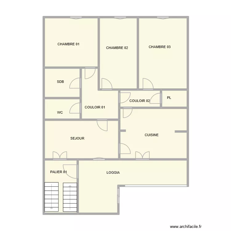 VAISSETTE 1 ER ETAGE. Plan de 12  et 83 m²