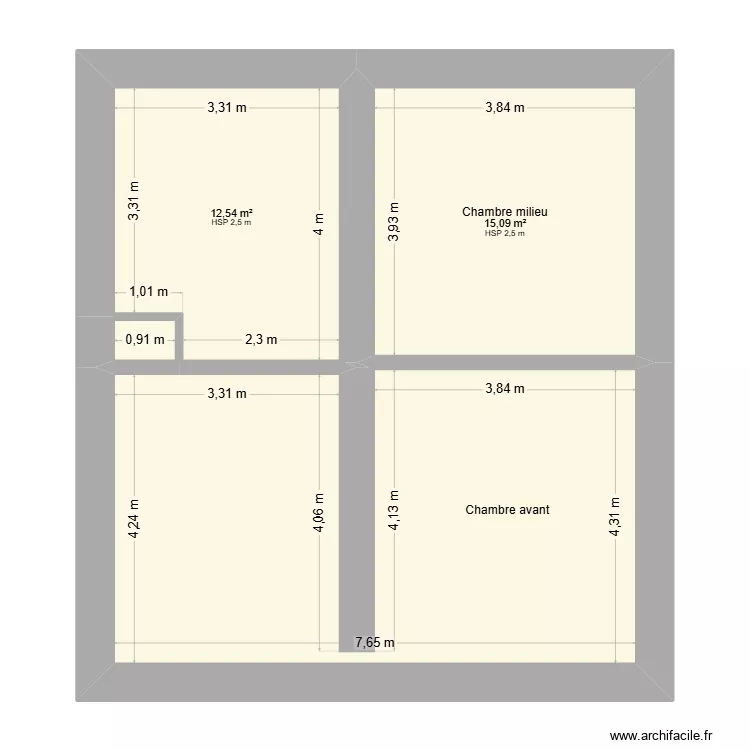 My 1 étage essais 2. Plan de 4 et 59 m² My 1 étage essais 2. Plan de 4 et 59 m²