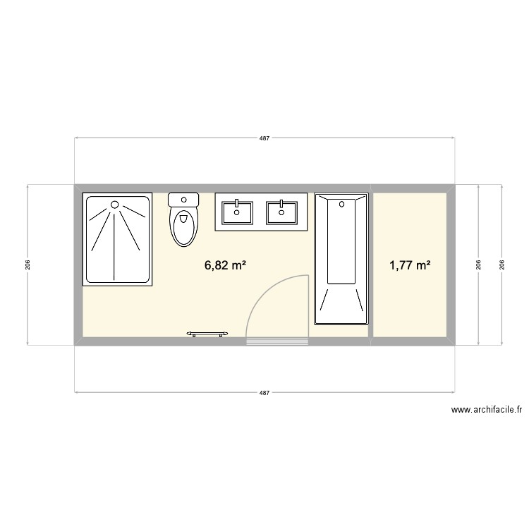 251116_Sdb_Lydia. Plan de 2 pièces et 9 m2