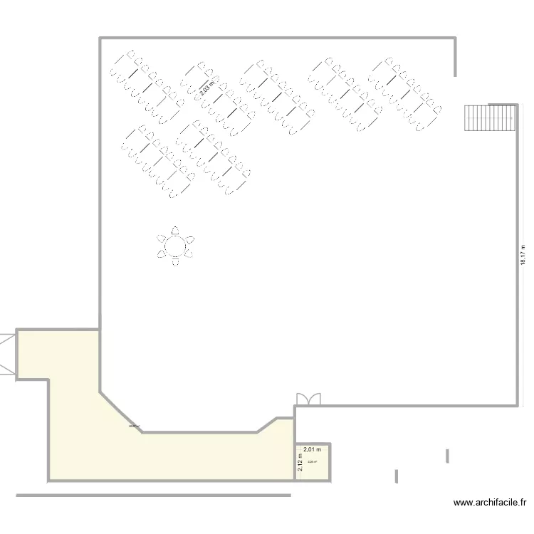 Plan salle des fêtes. Plan de 2 et 74 m² Plan salle des fêtes. Plan de 2 et 74 m²