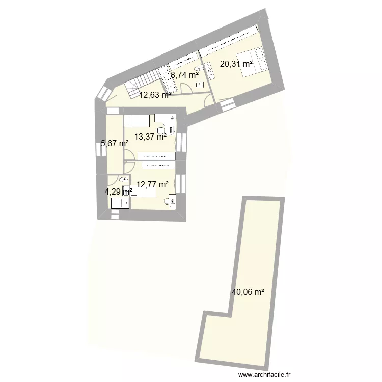 Plan pièces avec aménagements. Plan de Plan pièces avec aménagements. Plan de