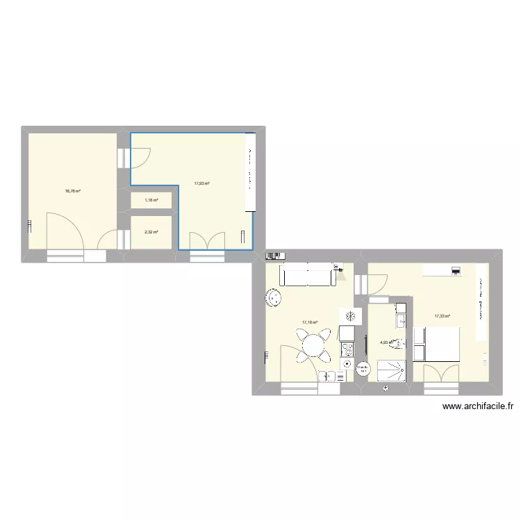 Plan vierge Appart SQF. Plan de 