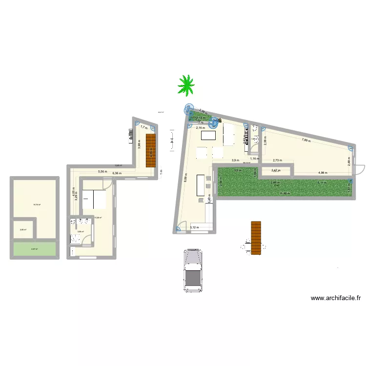 Zongo- Boutique/Appat. Plan de 12  et 155 m²