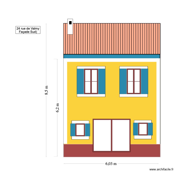 fa&ccedil;ade sud test. Plan de 0 pièce et 0 m2
