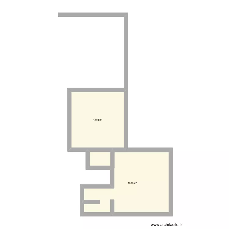 Maison existante. Plan de 2 et 34 m² Maison existante. Plan de 2 et 34 m²