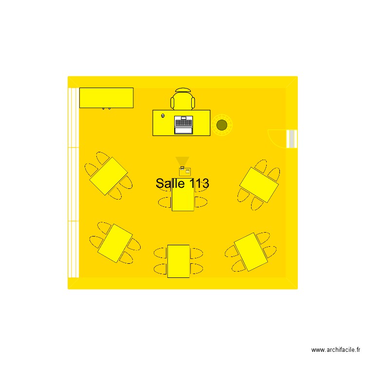 Salle 113. Plan de 1 pièce et 7 m2