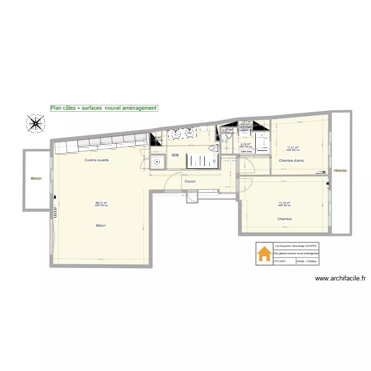 Plan g&eacute;n&eacute;ral surfaces nouvel agencement . Plan de 