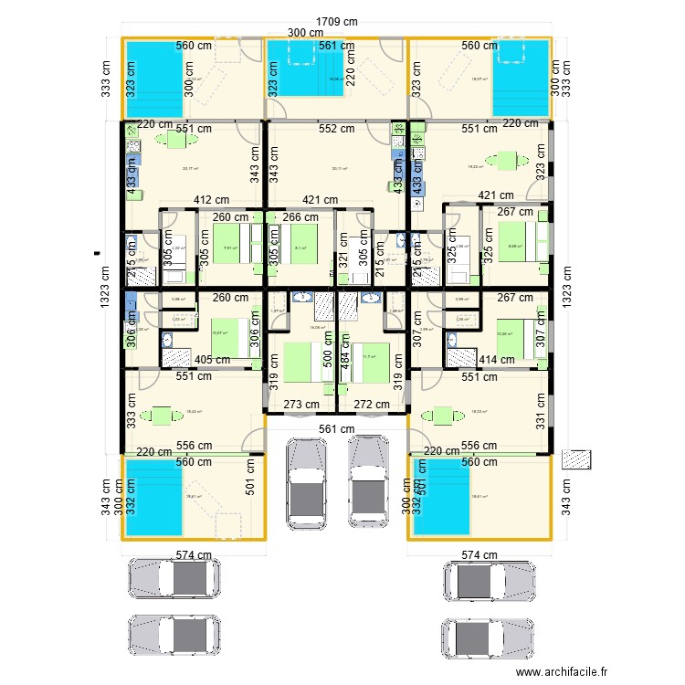 Beauregard parking sept 25/marc. Plan de 30 pièces et 293 m2