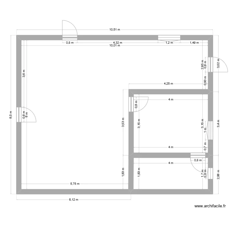 D&eacute;finitif - Plan 12 - Appartement 8 x 10 - Cotes. Plan de 