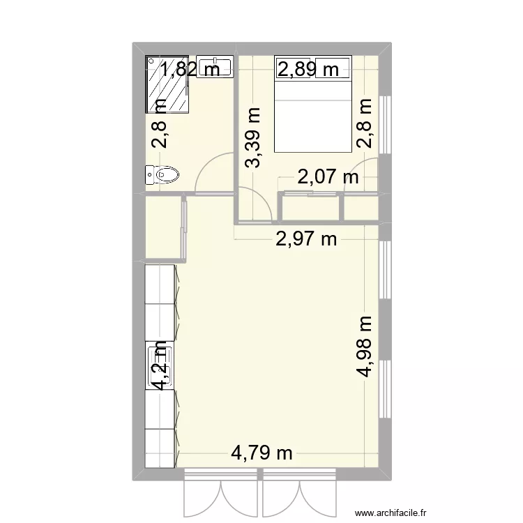 saint anne sylvain. Plan de 6 pièces et 39 m²