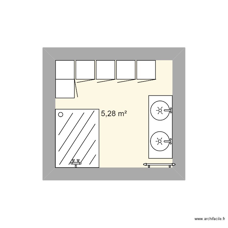 SDB Caro parent. Plan de 0 pièce et 0 m2