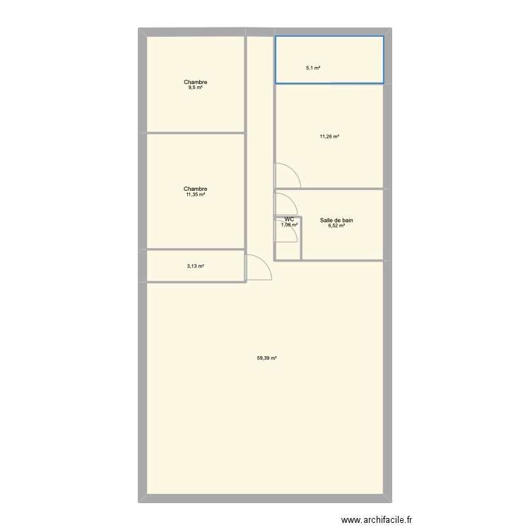 Maison. Plan de 8 pièces et 107 m2