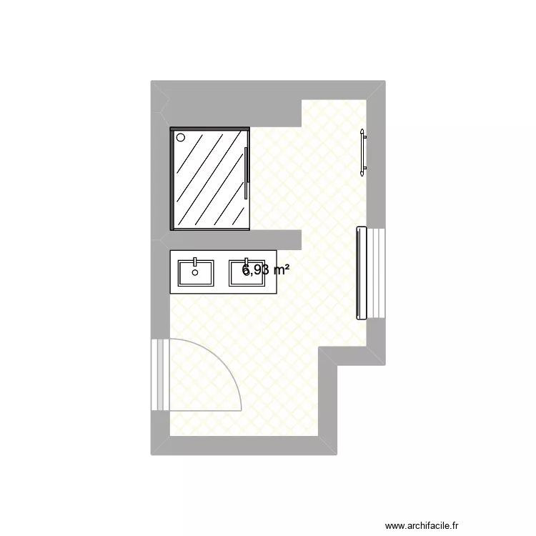 Emilie et YO. Plan de 1  et 7 m²