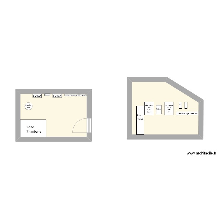 hébert & hébert. Plan de 2 pièces et 19 m2
