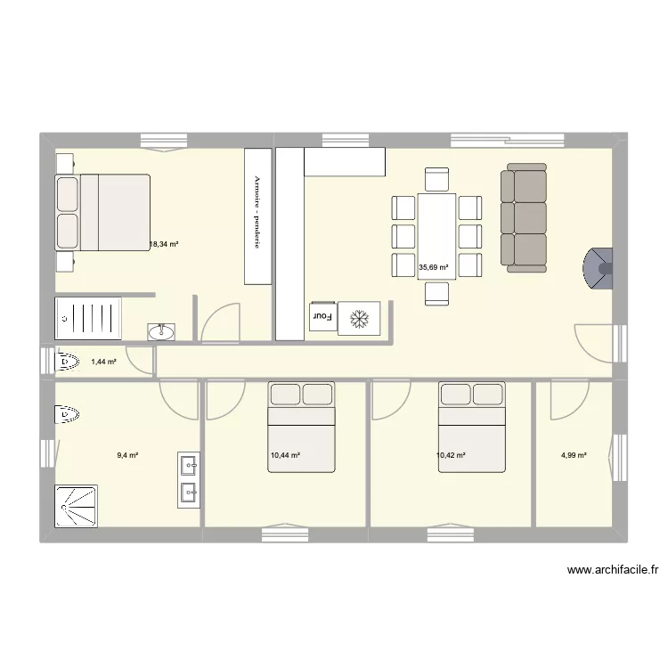 Maison. Plan de 7 Pièces et 91 m² Maison. Plan de 7 Pièces et 91 m²