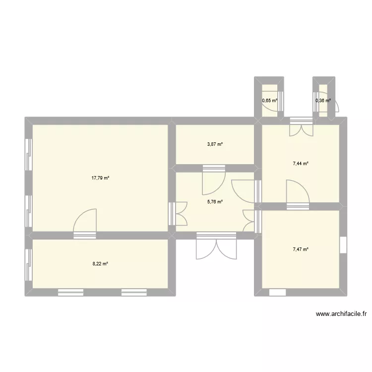 T2_1er. Plan de 8 et 52 m² T2_1er. Plan de 8 et 52 m²