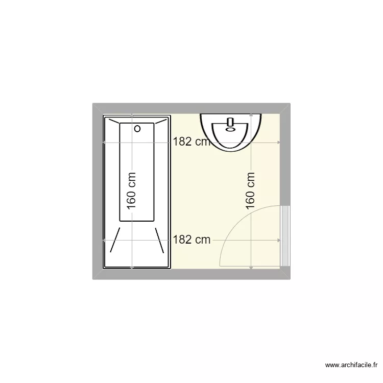Lekhebassene. Plan de 1  et 3 m²