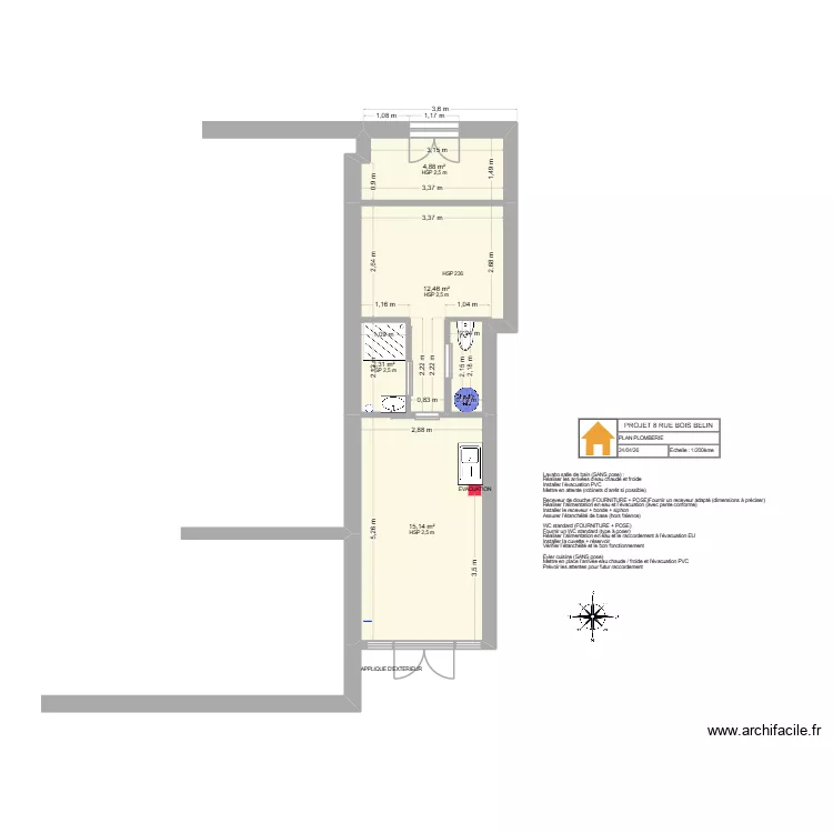 etat des lieux garage 6. Plan de 4  et 35 m²