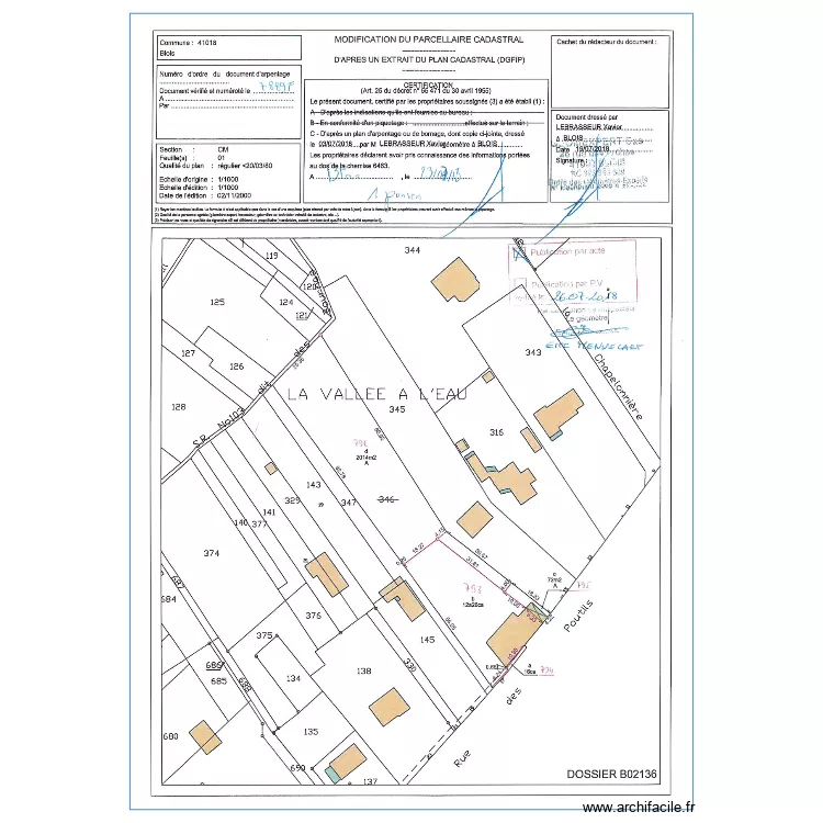 Plan cadastre. Plan de Plan cadastre. Plan de