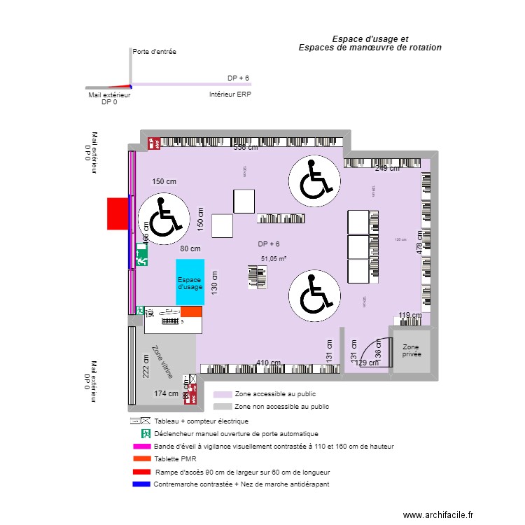 LILA DRESSING APRES TRAVAUX espace manœuvre et usage. Plan de 0 pièce et 0 m2