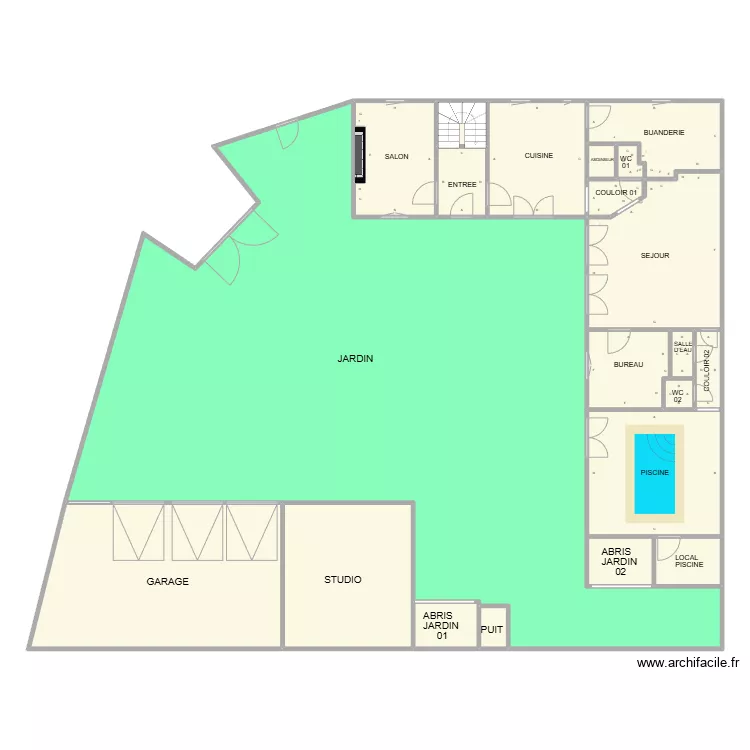 PLAN RDC MAISON ST VICTOR PLUS EXT PLB. Plan de 