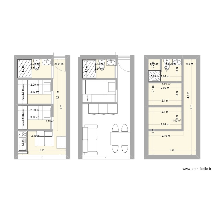 Foret 1. Plan de 8 pièces et 36 m2