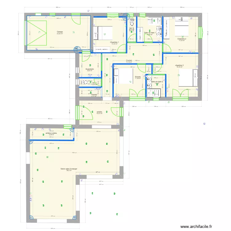 CMI MAS prises et lumi&egrave;res. Plan de 