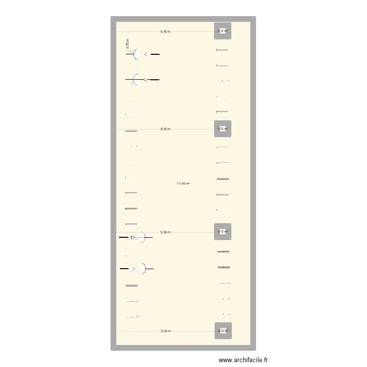 NGO Sou abris. Plan de 5 pièces et 121 m2