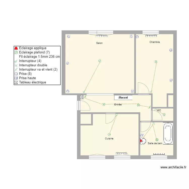 Top 1  &eacute;tage. Plan de 