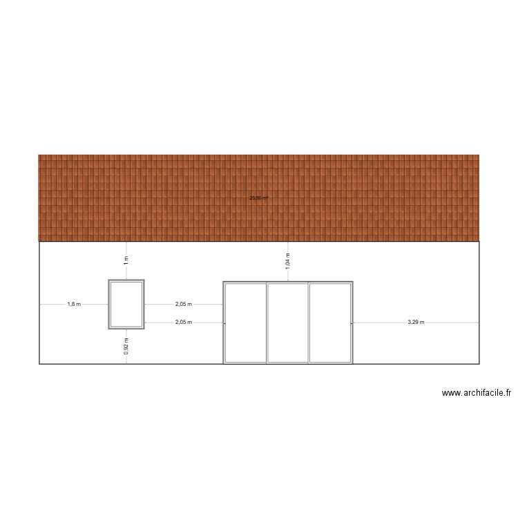 Façade P1. Plan de 0 pièce et 0 m2