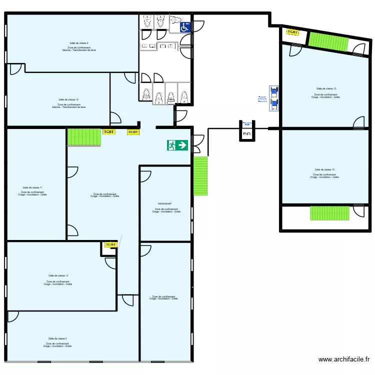 Olivier - Etage général - Inondation. Plan de 24 et 3871 m² Olivier - Etage général - Inondation. Plan de 24 et 3871 m²