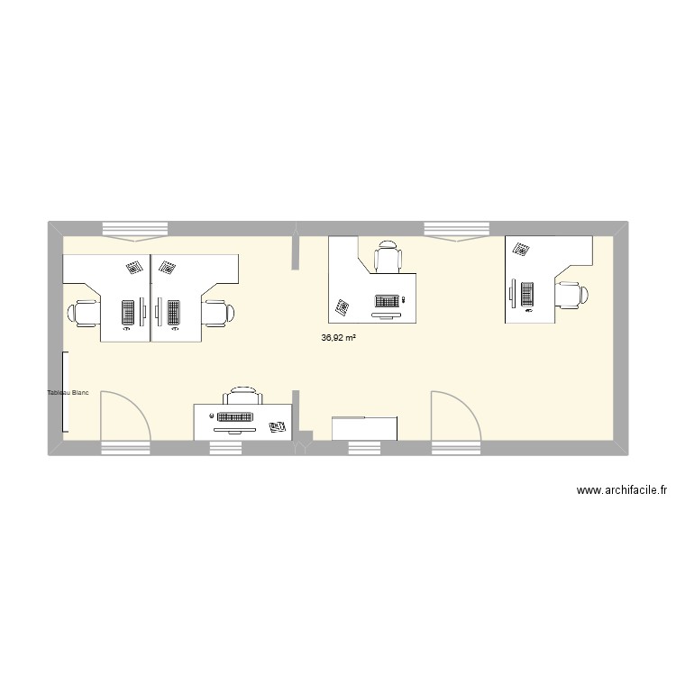 bureau new dg 2. Plan de 1 pièce et 37 m2