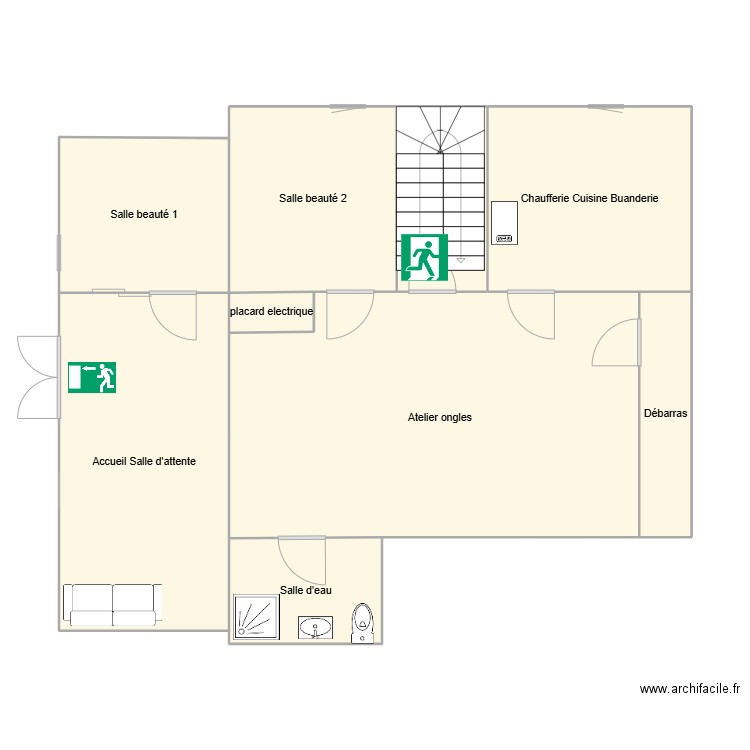 thann. Plan de 9 pièces et 87 m2