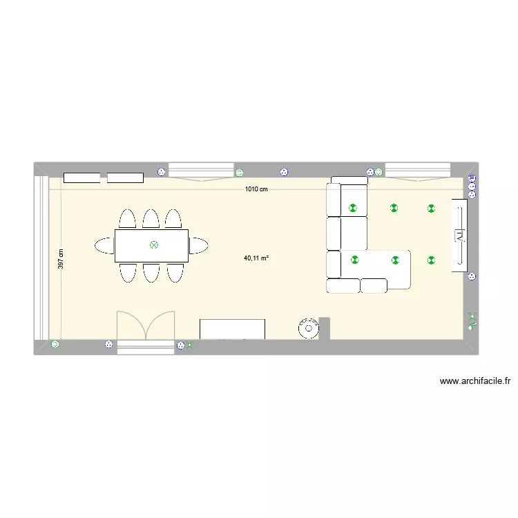 salon bertri. Plan de 