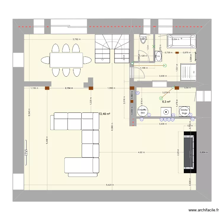 salon salle de bain 7. Plan de 2 et 78 m² salon salle de bain 7. Plan de 2 et 78 m²